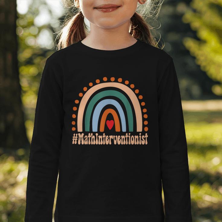 Math Interventionist Rainbow Appreciation Day Back To School Graphic Toddler Long Sleeve Tee