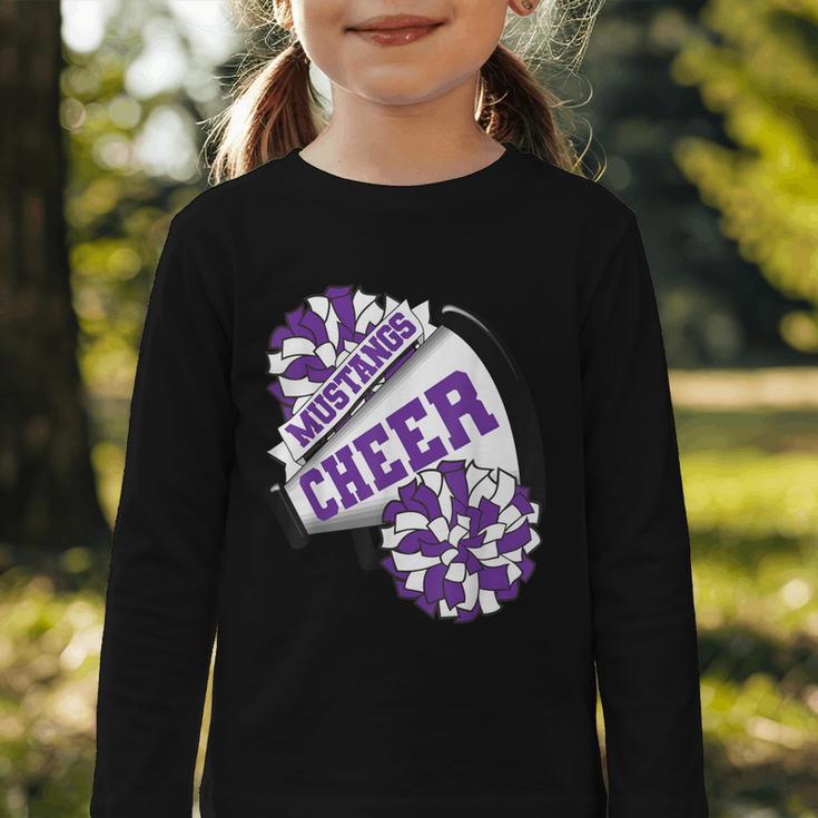 Mustangs Cheer Back To School Cheerleading Spirit P Graphic Toddler Long Sleeve Tee Mustangs Cheer Back To School Cheerleading Spirit P Graphic Toddler Long Sleeve Tee
