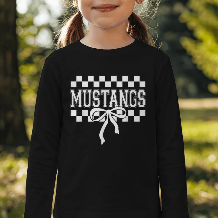 Mustangs High School Spirit Fan Team Mustang Back To School Graphic Toddler Long Sleeve Tee Mustangs High School Spirit Fan Team Mustang Back To School Graphic Toddler Long Sleeve Tee