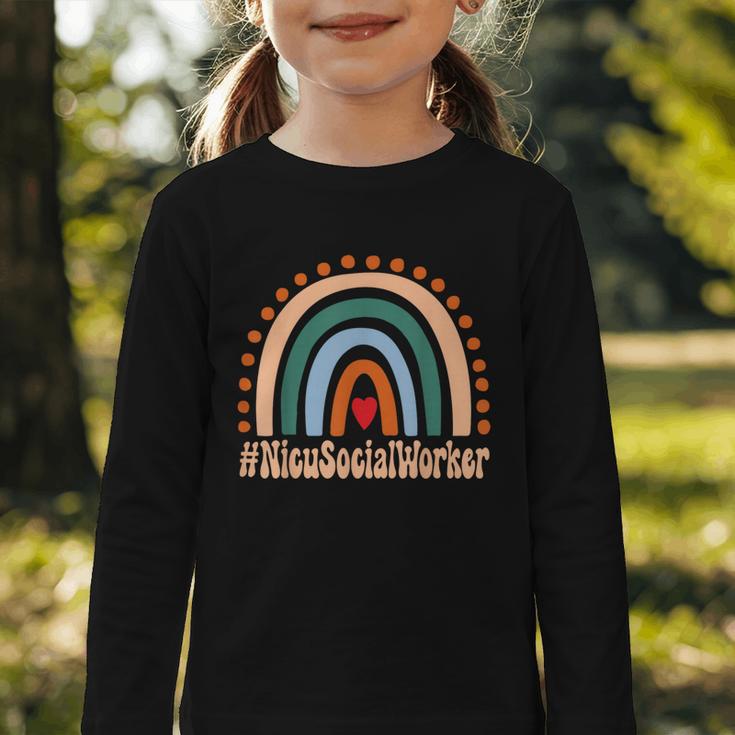 Nicu Social Worker Rainbow Appreciation Day Back To School Graphic Toddler Long Sleeve Tee Nicu Social Worker Rainbow Appreciation Day Back To School Graphic Toddler Long Sleeve Tee