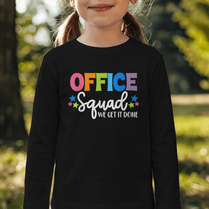 Office Squad We Get It Done Back To School First Day Graphic Toddler Long Sleeve Tee