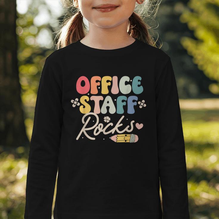 Office Staff Rocks Back To School Secretary Administrative Graphic Toddler Long Sleeve Tee