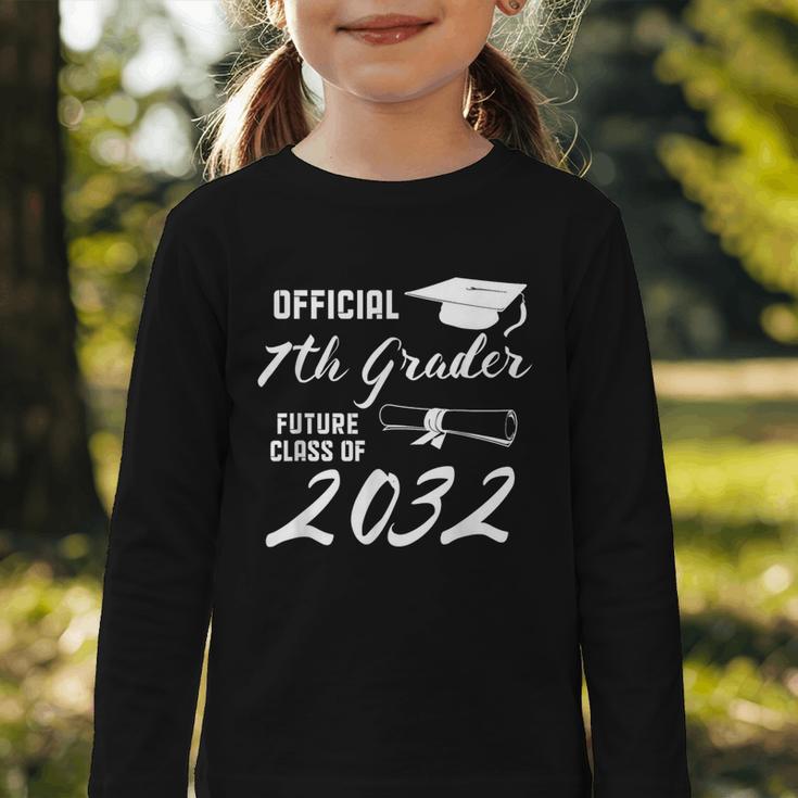 Official 7th Grader Future Class Of 2032 Back To School Graphic Toddler Long Sleeve Tee