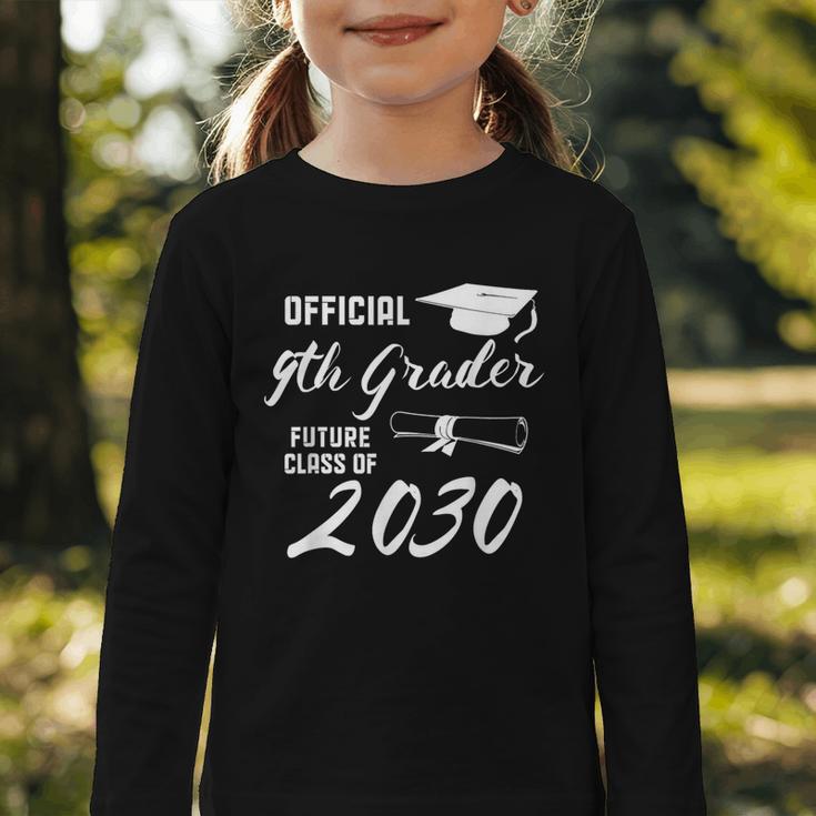 Official 9th Grader Future Class Of 2030 Back To School Graphic Toddler Long Sleeve Tee