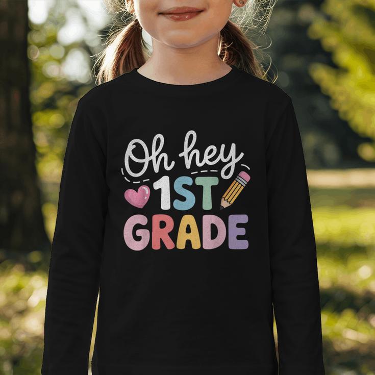 Oh Hey 1st Grade Back To School Cute Pencil Graphic Graphic Toddler Long Sleeve Tee Oh Hey 1st Grade Back To School Cute Pencil Graphic Graphic Toddler Long Sleeve Tee