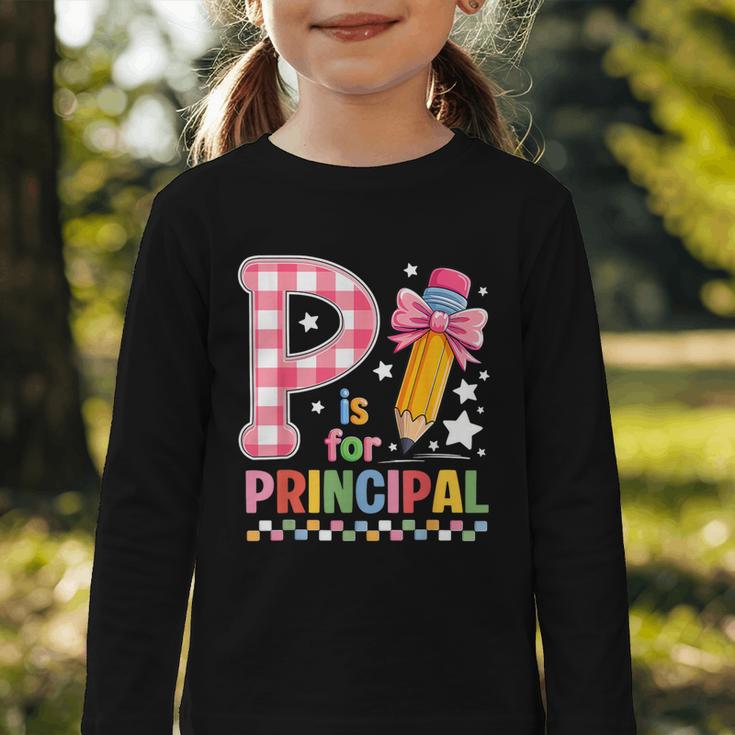 P Is For Principal Back To School Pencil Bow Principal Women Graphic Toddler Long Sleeve Tee P Is For Principal Back To School Pencil Bow Principal Women Graphic Toddler Long Sleeve Tee