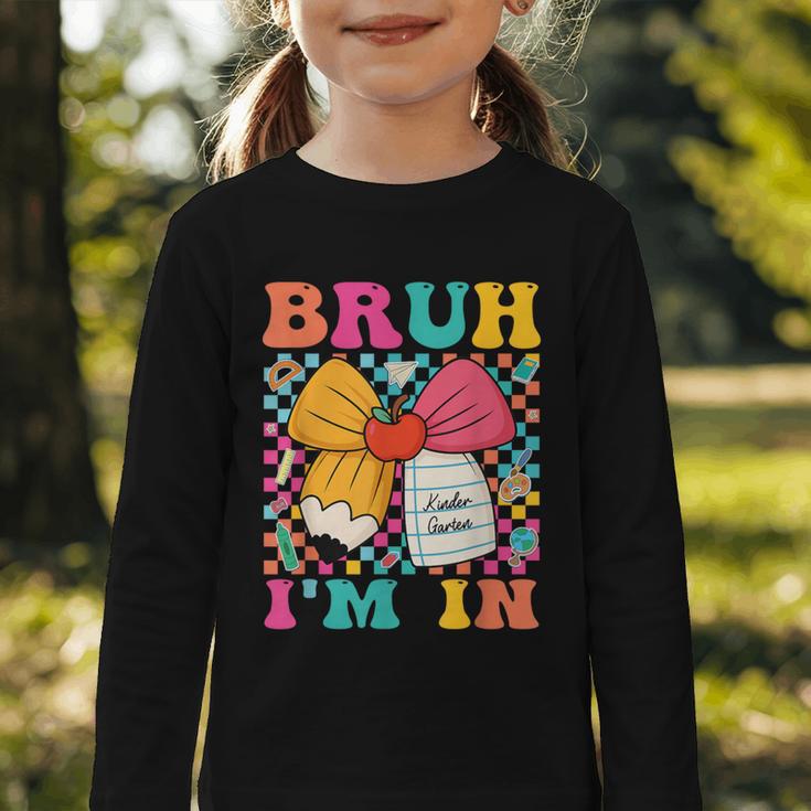 Pencil Bow Bruh I'm In Back To School Kindergarten Graphic Toddler Long Sleeve Tee