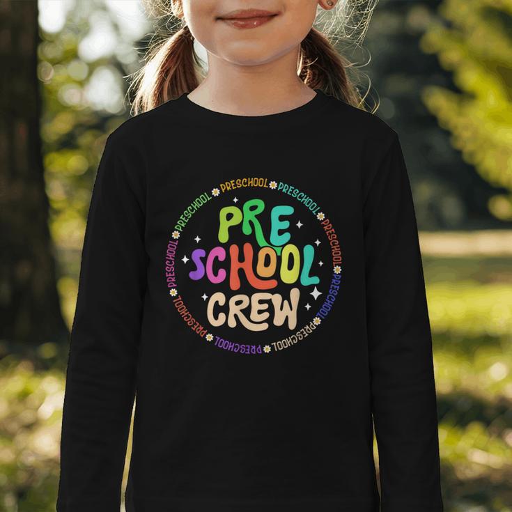 Preschool Crew Team Back To School First Day Of School Graphic Toddler Long Sleeve Tee