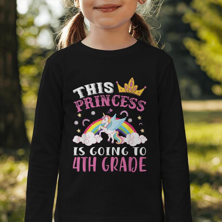 Princess Going To 4th Grade Tee For Girls Back To School Graphic Toddler Long Sleeve Tee