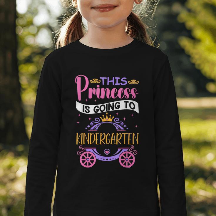 This Princess Is Going To Kindergarten Back To School Girl Graphic Toddler Long Sleeve Tee