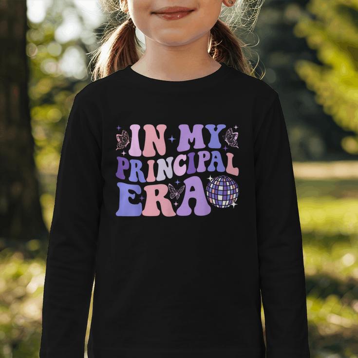In My Principal Era Groovy School Principal Back To School Graphic Toddler Long Sleeve Tee In My Principal Era Groovy School Principal Back To School Graphic Toddler Long Sleeve Tee