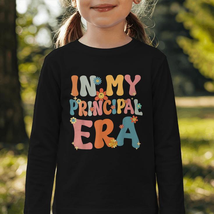 In My Principal Era Retro Groovy Back To School Principal Graphic Toddler Long Sleeve Tee In My Principal Era Retro Groovy Back To School Principal Graphic Toddler Long Sleeve Tee