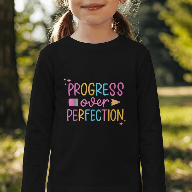 Progress Over Perfection Back To School Tshirt Graphic Toddler Long Sleeve Tee Progress Over Perfection Back To School Tshirt Graphic Toddler Long Sleeve Tee
