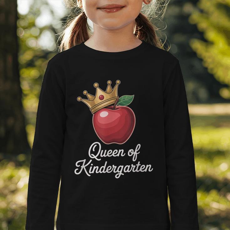 Queen Of Kindergarten Graduation Back To School Girl Graphic Toddler Long Sleeve Tee