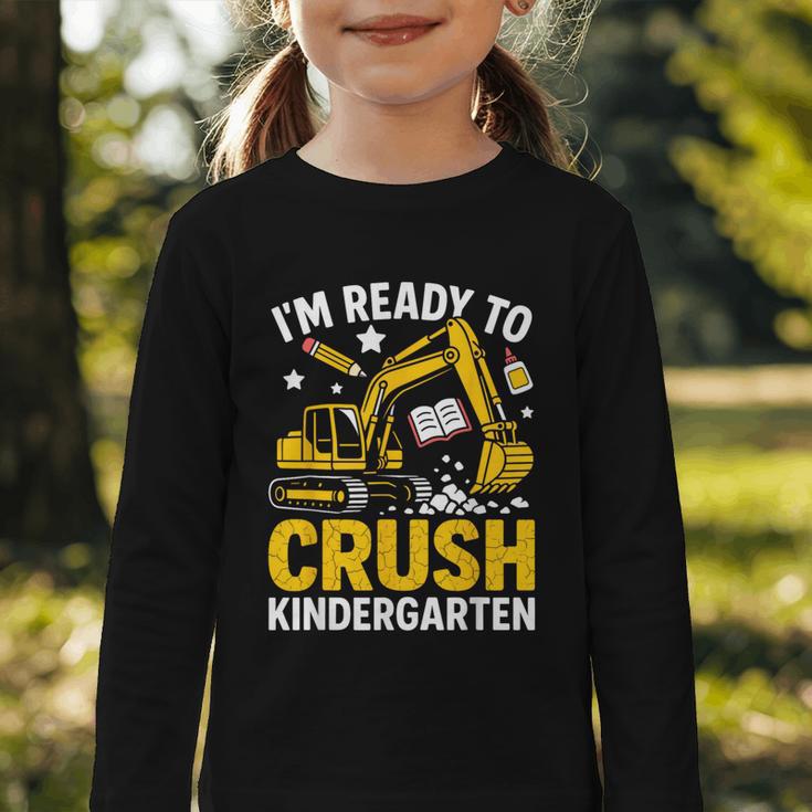 Im Ready To Crush Kindergarten Boys Back To School Graphic Toddler Long Sleeve Tee Im Ready To Crush Kindergarten Boys Back To School Graphic Toddler Long Sleeve Tee
