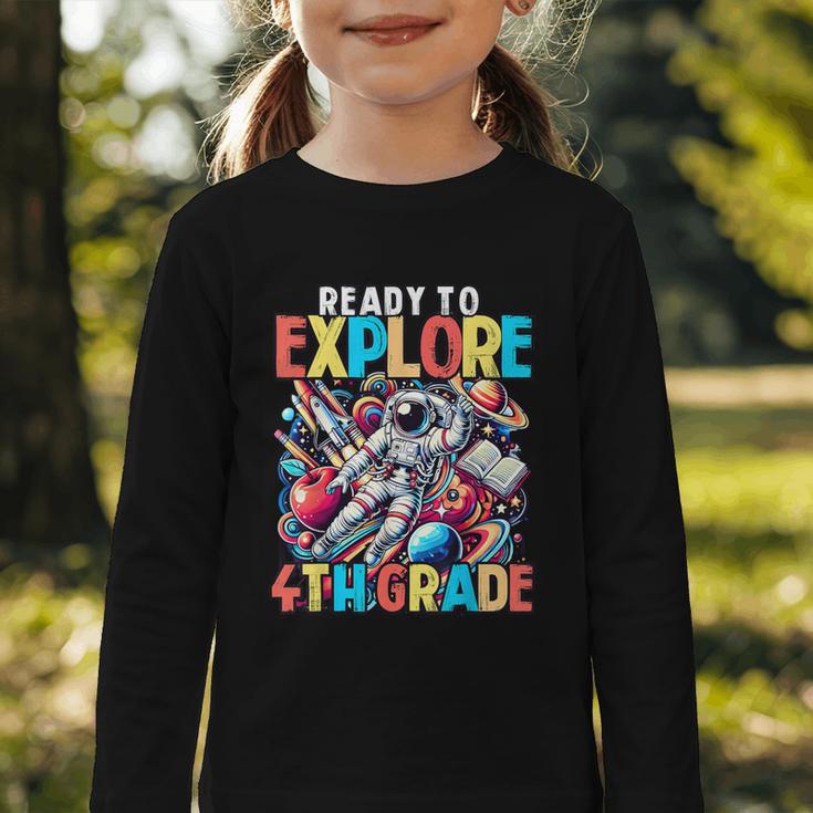 Ready To Explore 4th Grade Boys Astronaut Back To School Graphic Toddler Long Sleeve Tee