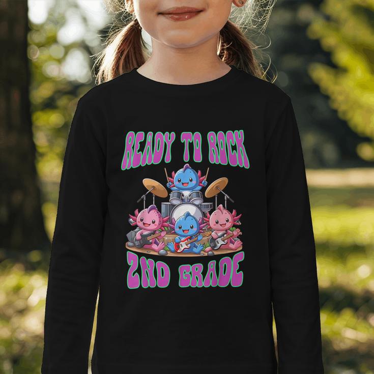 Ready To Rock 2nd Grade Back To School Axolotl 2024 School Graphic Toddler Long Sleeve Tee Ready To Rock 2nd Grade Back To School Axolotl 2024 School Graphic Toddler Long Sleeve Tee
