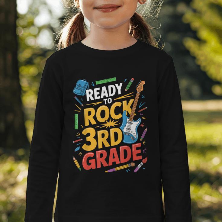 Ready To Rock 3rd Grade Music Back To School Graphic Toddler Long Sleeve Tee Ready To Rock 3rd Grade Music Back To School Graphic Toddler Long Sleeve Tee
