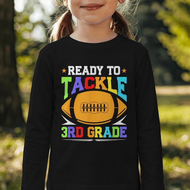 Ready To Tackle 3rd Grade Back To School Kids Football Graphic Toddler Long Sleeve Tee Ready To Tackle 3rd Grade Back To School Kids Football Graphic Toddler Long Sleeve Tee