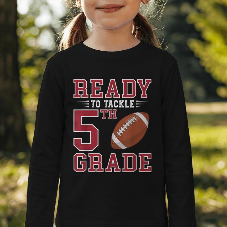 Ready To Tackle 5th Grade Back To School First Day Of School Graphic Toddler Long Sleeve Tee Ready To Tackle 5th Grade Back To School First Day Of School Graphic Toddler Long Sleeve Tee