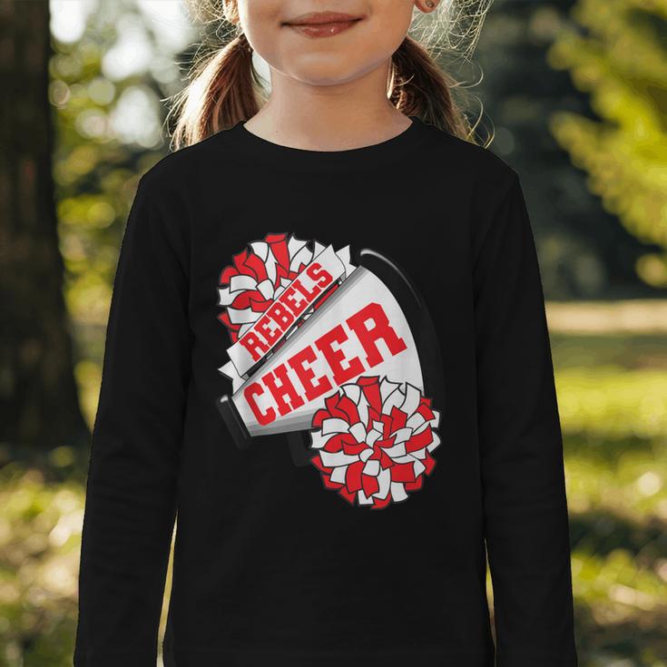 Rebels Cheer Back To School Cheerleading Spirit R Graphic Toddler Long Sleeve Tee Rebels Cheer Back To School Cheerleading Spirit R Graphic Toddler Long Sleeve Tee