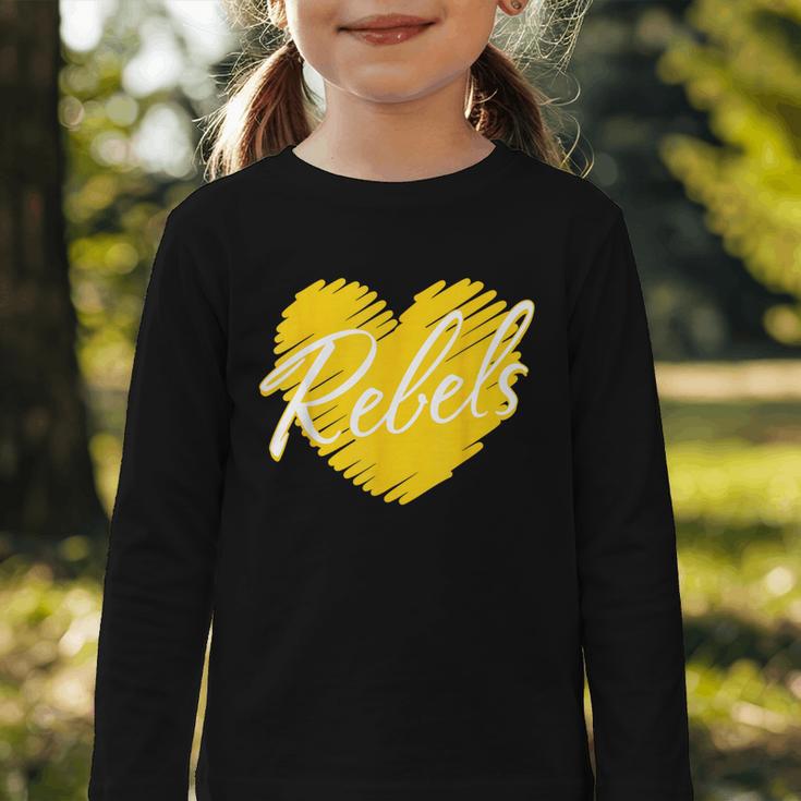 Rebels Heart Back To School Spirit GY Graphic Toddler Long Sleeve Tee