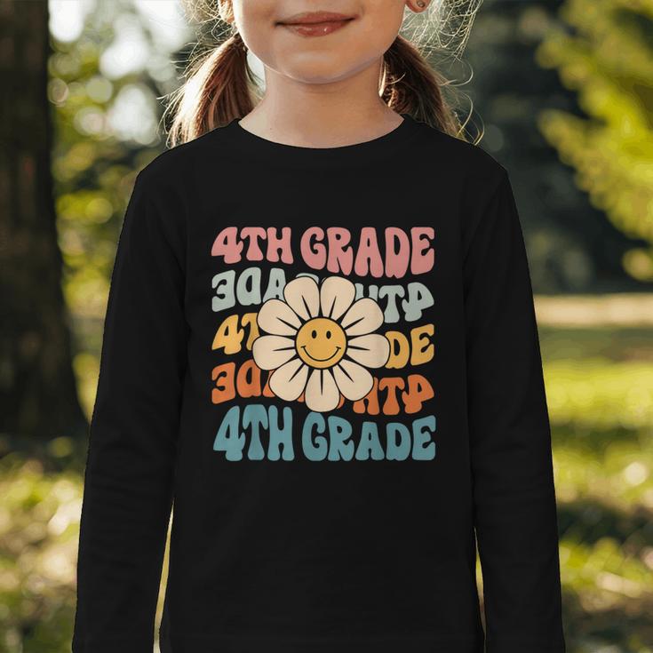 Retro 4th Grade Daisy Colorful Back To School Fourth Grade Graphic Toddler Long Sleeve Tee Retro 4th Grade Daisy Colorful Back To School Fourth Grade Graphic Toddler Long Sleeve Tee
