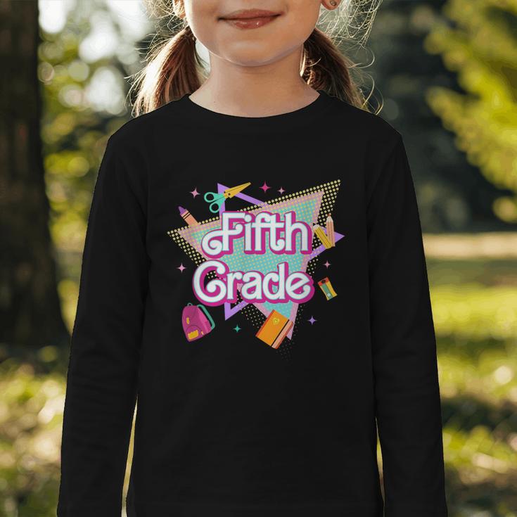Retro 90s 5th Grade Back To School First Day Of Fifth Grade Graphic Toddler Long Sleeve Tee Retro 90s 5th Grade Back To School First Day Of Fifth Grade Graphic Toddler Long Sleeve Tee