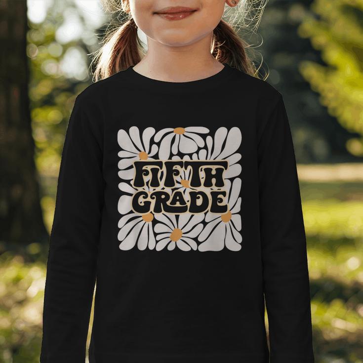 Retro Flower Power Squared Fifth 5th Grade Back To School Graphic Toddler Long Sleeve Tee Retro Flower Power Squared Fifth 5th Grade Back To School Graphic Toddler Long Sleeve Tee