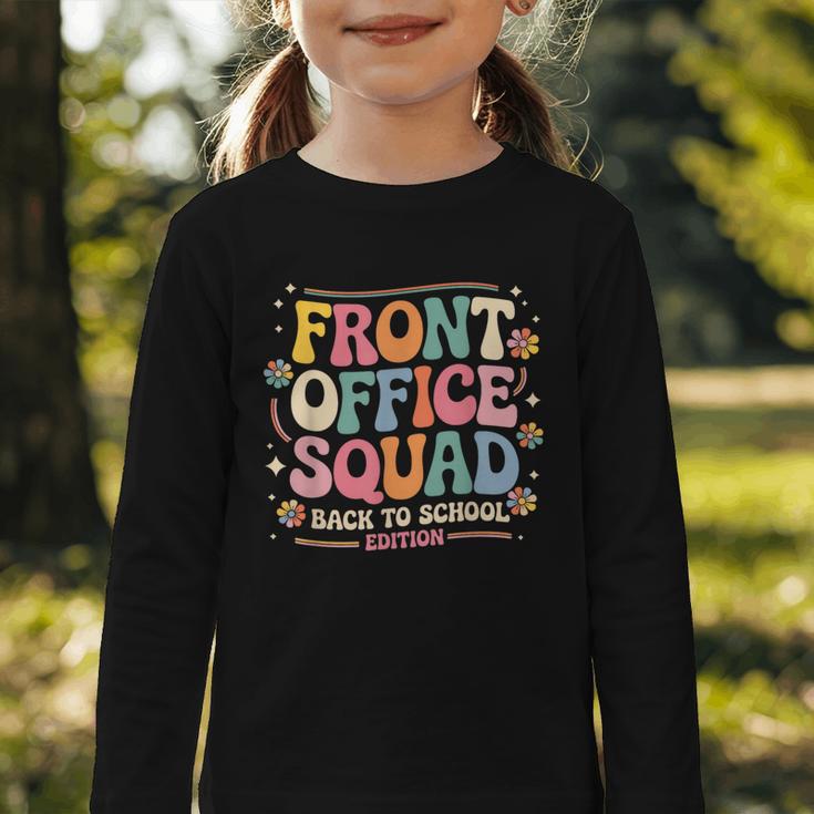 Retro Front Office Squad Back To School Edition Graphic Toddler Long Sleeve Tee Retro Front Office Squad Back To School Edition Graphic Toddler Long Sleeve Tee