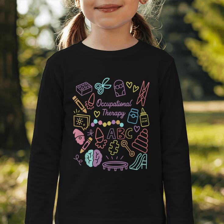 Retro Occupational Therapy Doodle Back To School Costume Graphic Toddler Long Sleeve Tee Retro Occupational Therapy Doodle Back To School Costume Graphic Toddler Long Sleeve Tee