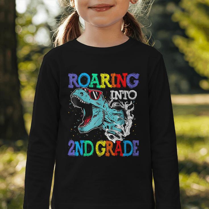 Roaring Into 2Nd Grade DinosaurRex Back To School Graphic Toddler Long Sleeve Tee