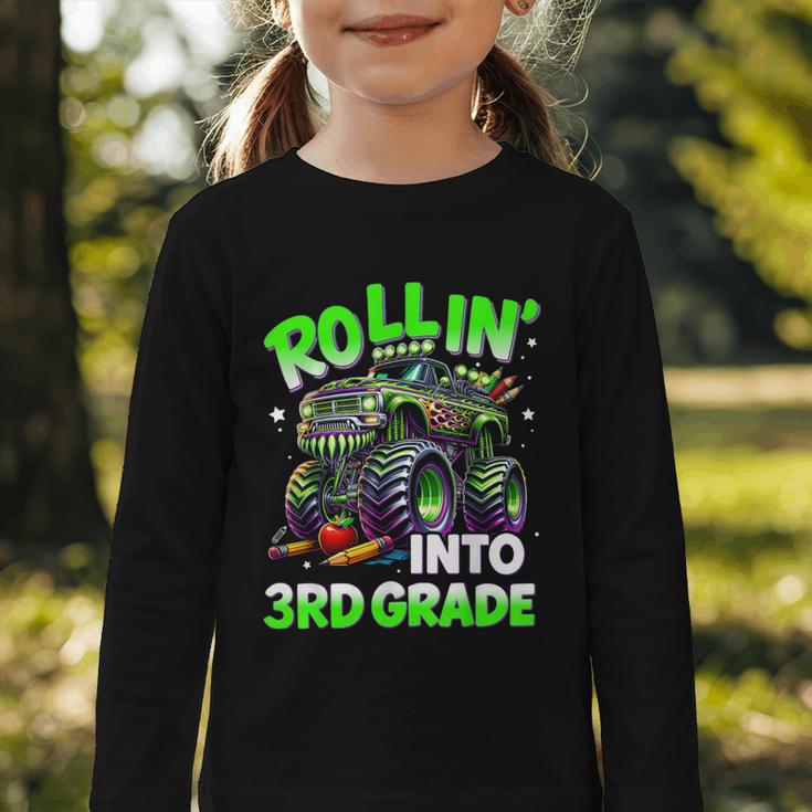 Rollin' Into 3rd Grade Monster Truck Back To School Boys Graphic Toddler Long Sleeve Tee Rollin' Into 3rd Grade Monster Truck Back To School Boys Graphic Toddler Long Sleeve Tee