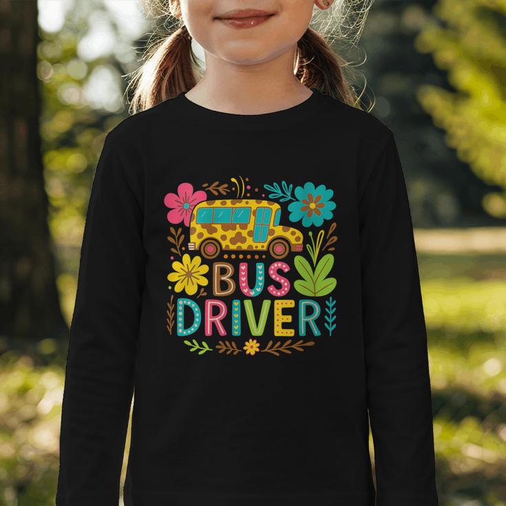 School Bus Driver Boho Floral Leopard Back To School Womens Graphic Toddler Long Sleeve Tee School Bus Driver Boho Floral Leopard Back To School Womens Graphic Toddler Long Sleeve Tee