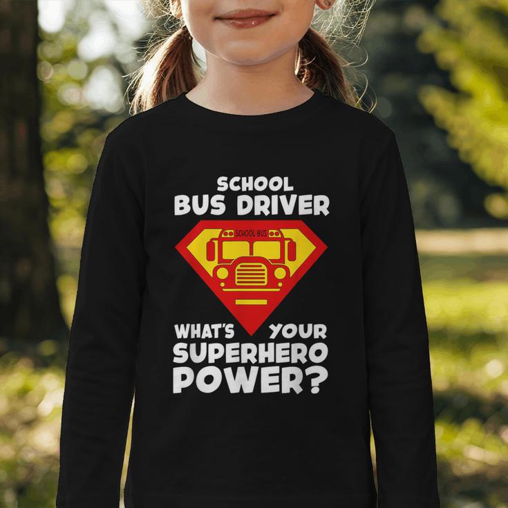 School Bus Driver Superhero Back To School Graphic Toddler Long Sleeve Tee School Bus Driver Superhero Back To School Graphic Toddler Long Sleeve Tee