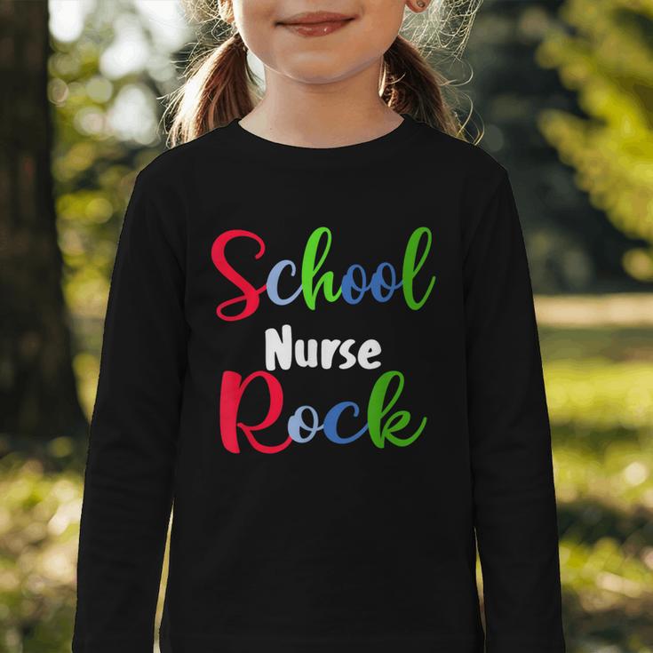 School Nurse Rock Back To School -Funny Nurses School Graphic Toddler Long Sleeve Tee School Nurse Rock Back To School -Funny Nurses School Graphic Toddler Long Sleeve Tee