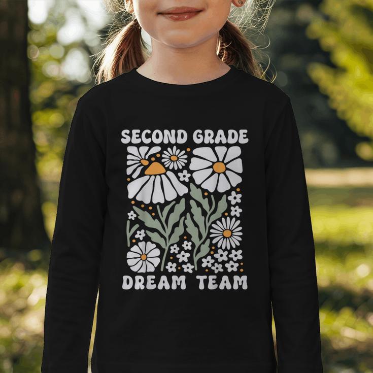 Second Grade Dream Team Back To School Boho Flower 2nd Grade Graphic Toddler Long Sleeve Tee Second Grade Dream Team Back To School Boho Flower 2nd Grade Graphic Toddler Long Sleeve Tee