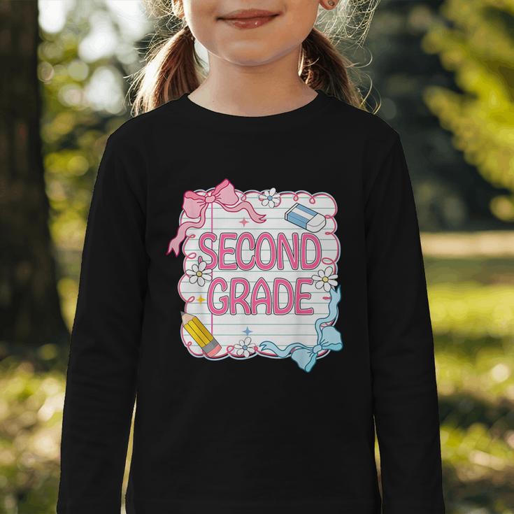 Second Grade Girls Kids Back To School Girls Coquette Bows Graphic Toddler Long Sleeve Tee Second Grade Girls Kids Back To School Girls Coquette Bows Graphic Toddler Long Sleeve Tee