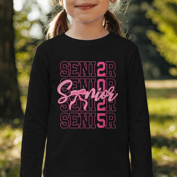 Senior 2025 Coquette Pink Bow Class Of 2025 Back To School Graphic Toddler Long Sleeve Tee Senior 2025 Coquette Pink Bow Class Of 2025 Back To School Graphic Toddler Long Sleeve Tee