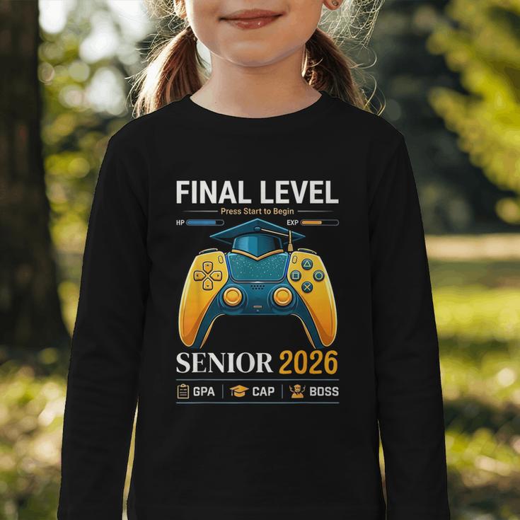 Senior Class Of 2026 Back To School Gamer Boys Senior 2026 Graphic Toddler Long Sleeve Tee Senior Class Of 2026 Back To School Gamer Boys Senior 2026 Graphic Toddler Long Sleeve Tee