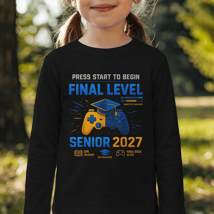 Senior Class Of 2027 Back To School Gamer Senior 2027 Graphic Toddler Long Sleeve Tee