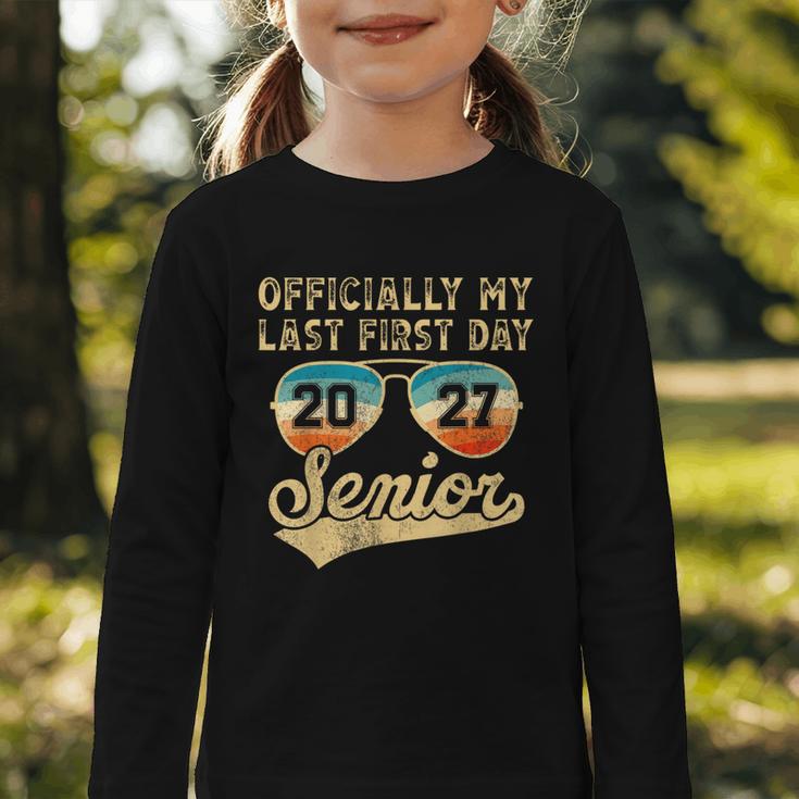 Senior Class Of 2027 Back To School Last First Day Of School Graphic Toddler Long Sleeve Tee Senior Class Of 2027 Back To School Last First Day Of School Graphic Toddler Long Sleeve Tee