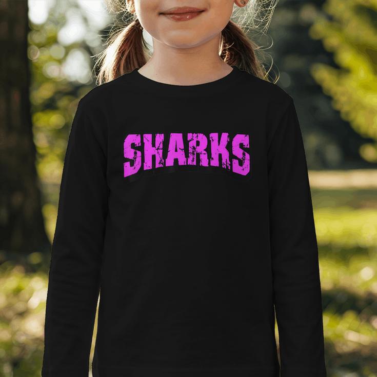 Sharks Back To School Spirit Pk Graphic Toddler Long Sleeve Tee