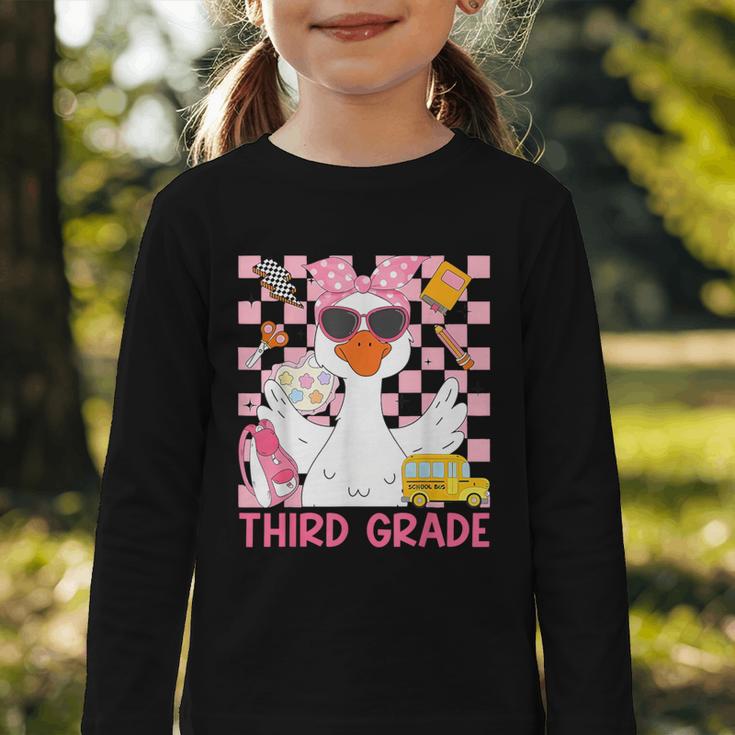 Silly Goose Third Grade Grade Back To School Coquette Girly Graphic Toddler Long Sleeve Tee Silly Goose Third Grade Grade Back To School Coquette Girly Graphic Toddler Long Sleeve Tee