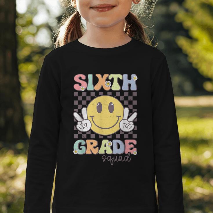Sixth Grade Squad Smile Face 6th Grade Back To School Graphic Toddler Long Sleeve Tee