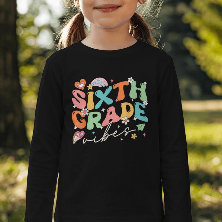 Sixth Grade Vibes 6th Grade Team Groovy Back To School Graphic Toddler Long Sleeve Tee