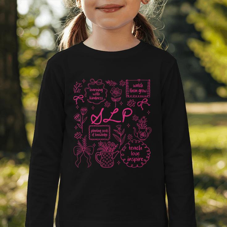SLP Love Inspire Teach Pink Bow Back To School Graphic Toddler Long Sleeve Tee SLP Love Inspire Teach Pink Bow Back To School Graphic Toddler Long Sleeve Tee