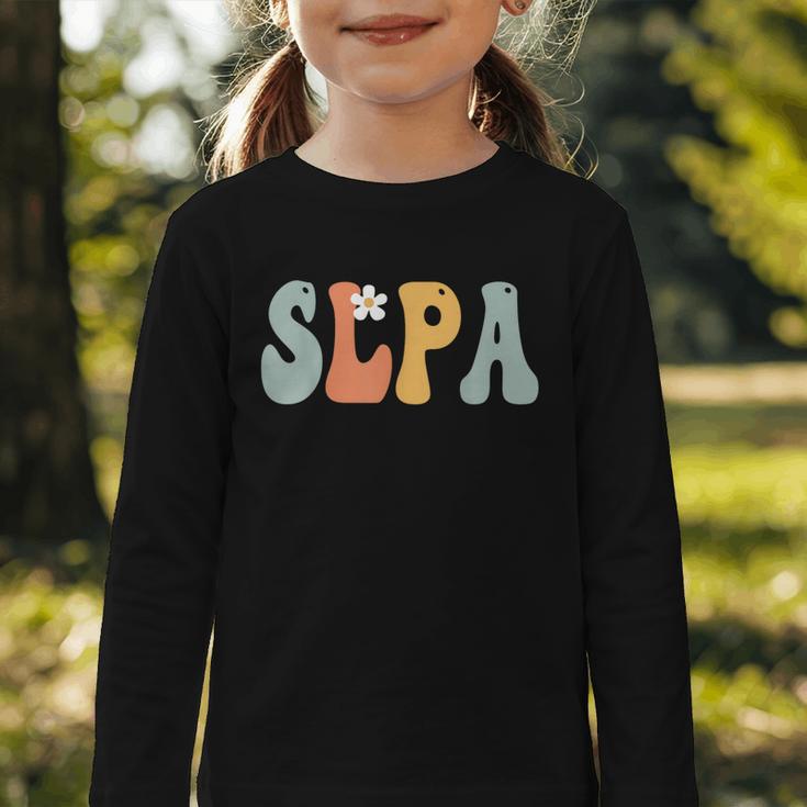 SLPA Groovy Women Appreciation Day Hello Back To School Graphic Toddler Long Sleeve Tee SLPA Groovy Women Appreciation Day Hello Back To School Graphic Toddler Long Sleeve Tee