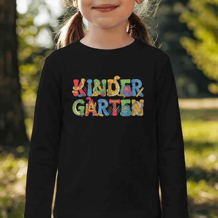 Snake Kindergarten Back To School Kids Boys Girls Graphic Toddler Long Sleeve Tee Snake Kindergarten Back To School Kids Boys Girls Graphic Toddler Long Sleeve Tee