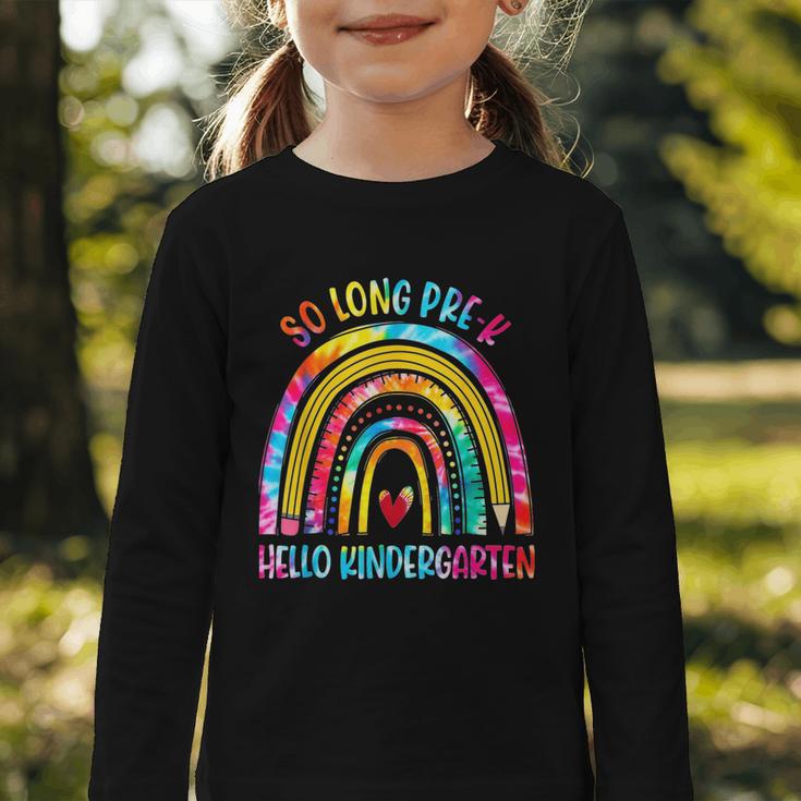 So Long Pre-K Hello Kindergarten Rainbow Back To School Graphic Toddler Long Sleeve Tee So Long Pre-K Hello Kindergarten Rainbow Back To School Graphic Toddler Long Sleeve Tee